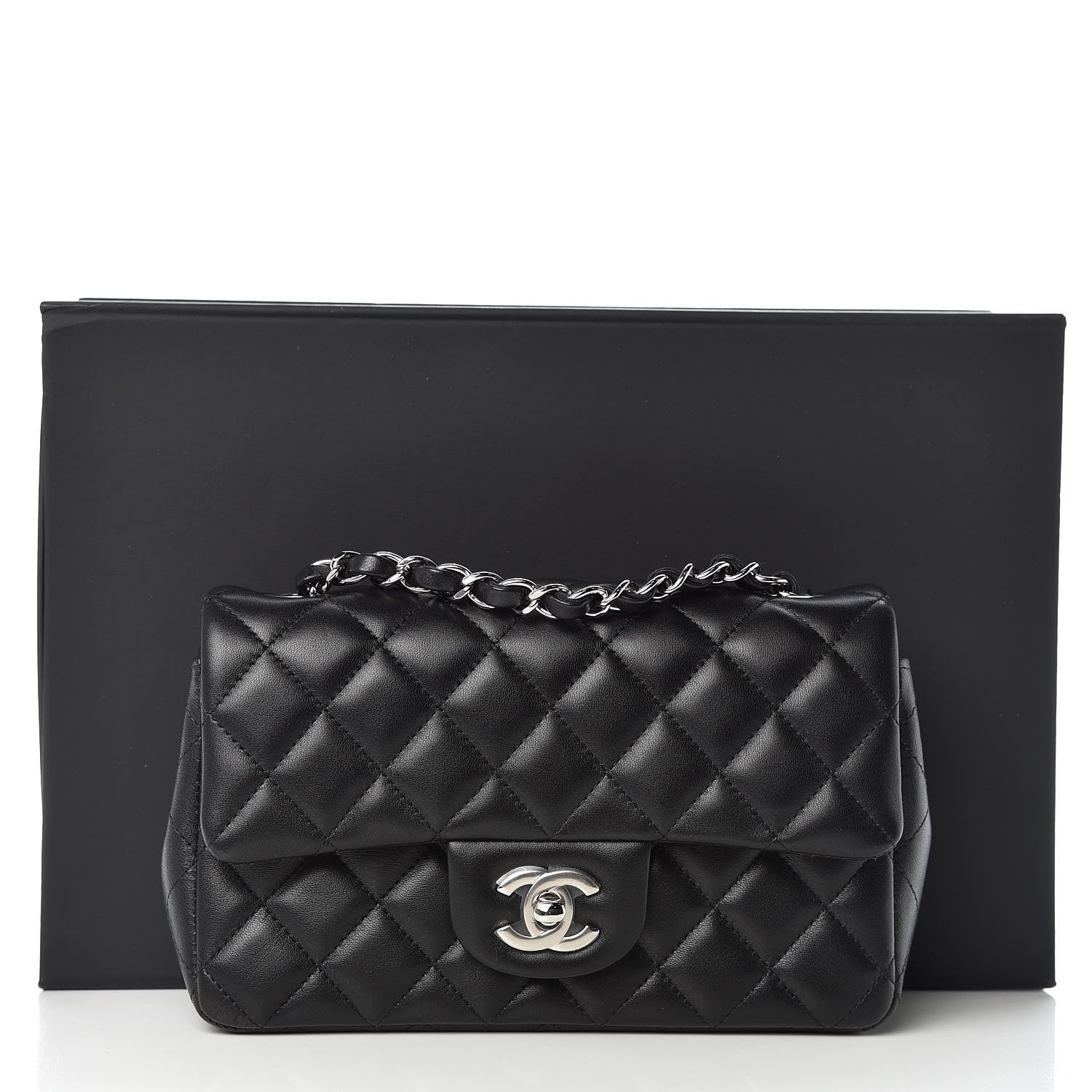 Chanel Lambskin Quilted Mini Rectangular Flap Black 10 of 10