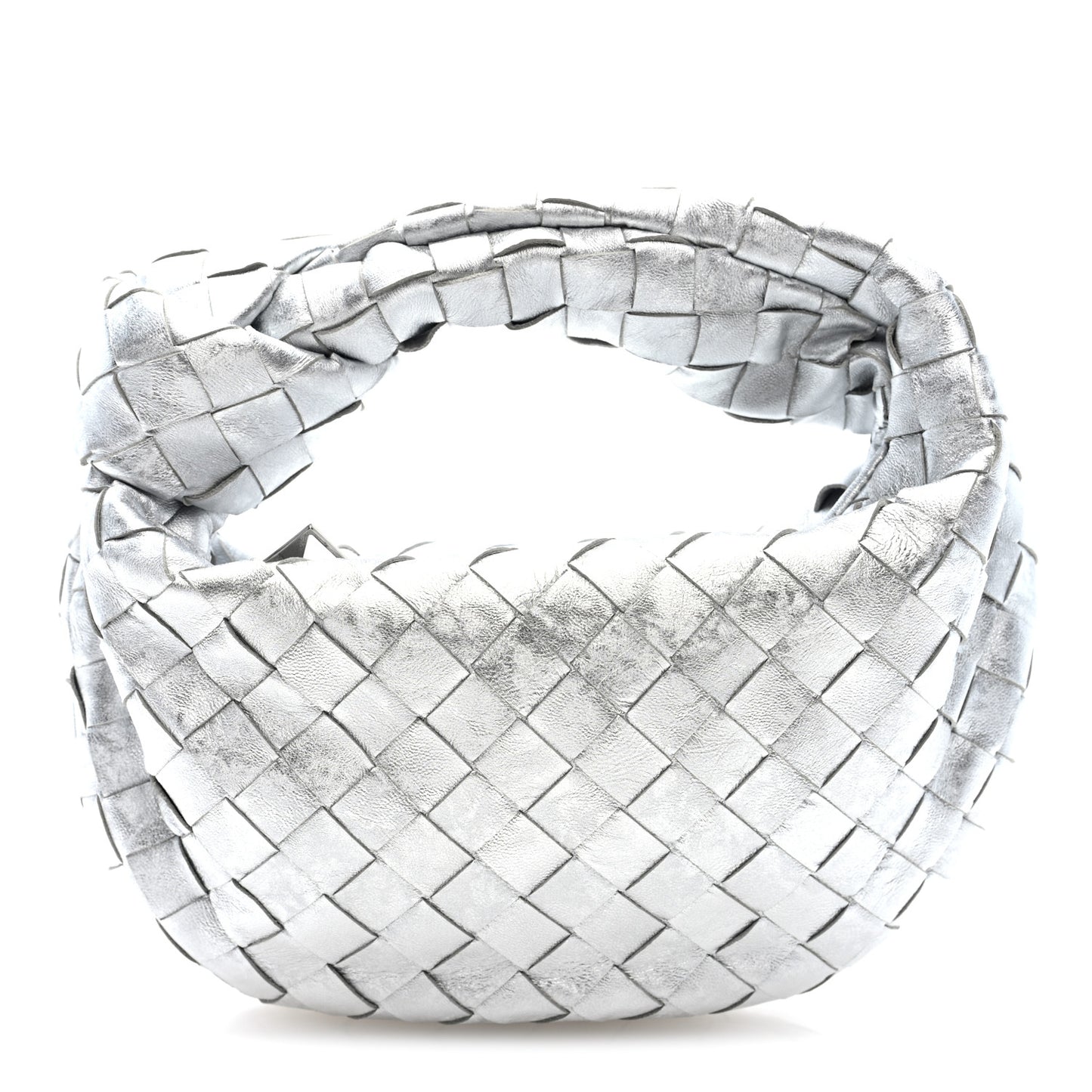 Metallic Nappa Intrecciato Mini Jodie Silver