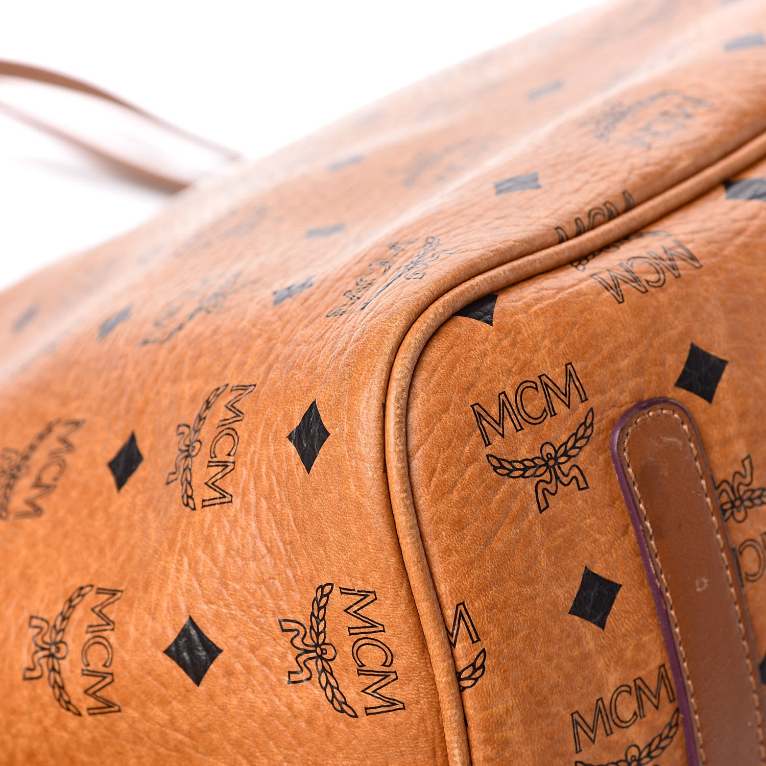 MCM Visetos Large Liz Reversible Shopper Tote Cognac 16 of 23