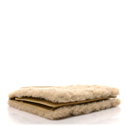 Saint Laurent Shearling Quilted Le Maillon Square Crossbody Bag Natural 4 of 8