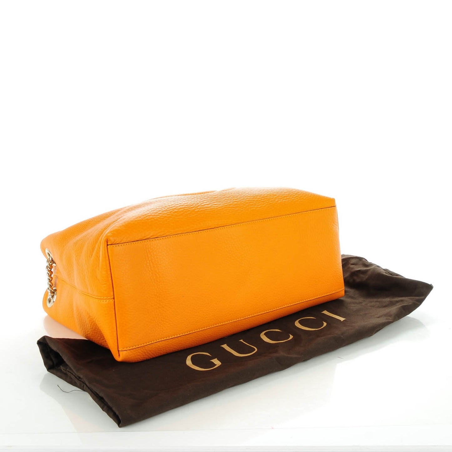 Pebbled Calfskin Medium Soho Chain Shoulder Bag Curcuma