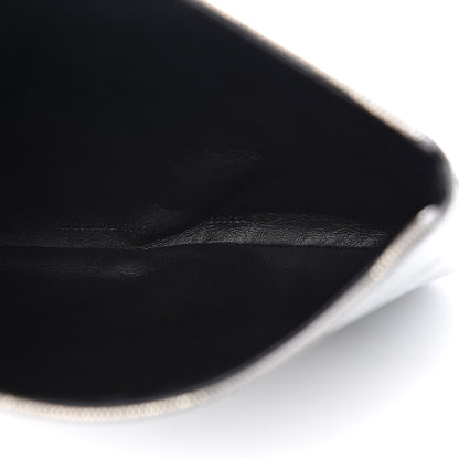 Balenciaga Metallic Calfskin Losange Monogram Pouch Silver Black White 8 of 8