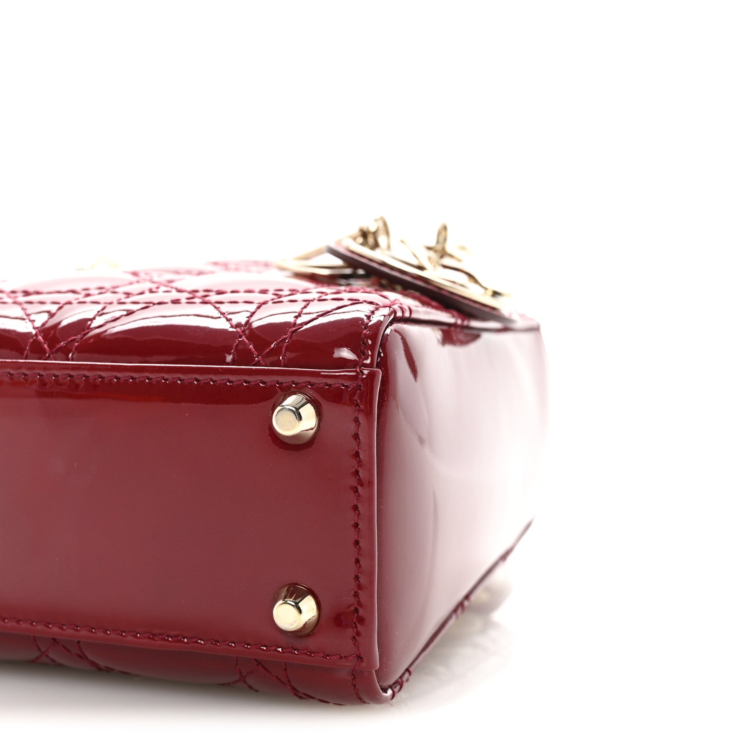 Christian Dior Patent Cannage Mini Lady Dior Red 9 of 9
