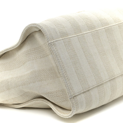 Chanel Mixed Fibers Striped Medium Deauville Tote Beige 5 of 8