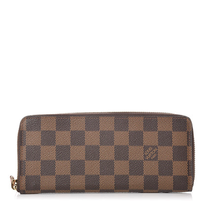 Louis Vuitton Damier Ebene Clemence Wallet Rose Ballerine 1 of 10