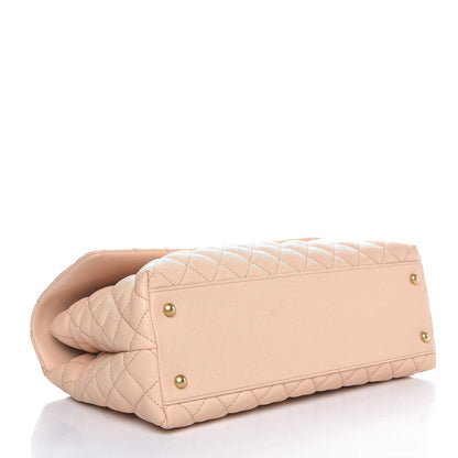 Chanel Caviar Quilted Medium Coco Handle Flap Light Beige 4 of 11