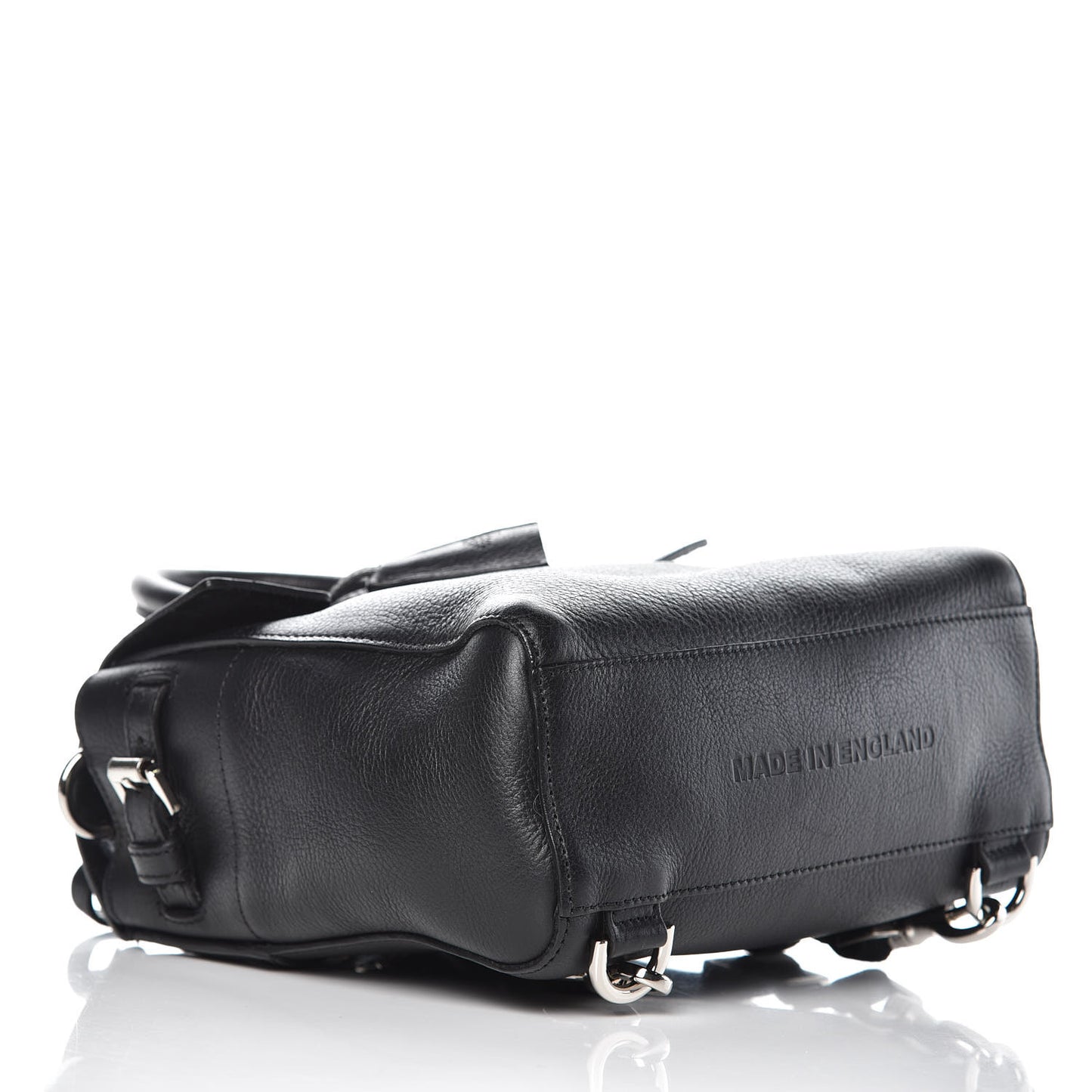 Natural Leather Mini Cara Delevingne Convertible Satchel Black