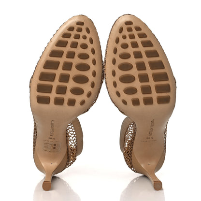 Bottega Veneta Mesh Calfskin Chain Stretch Pumps 38.5 Beige 5 of 7