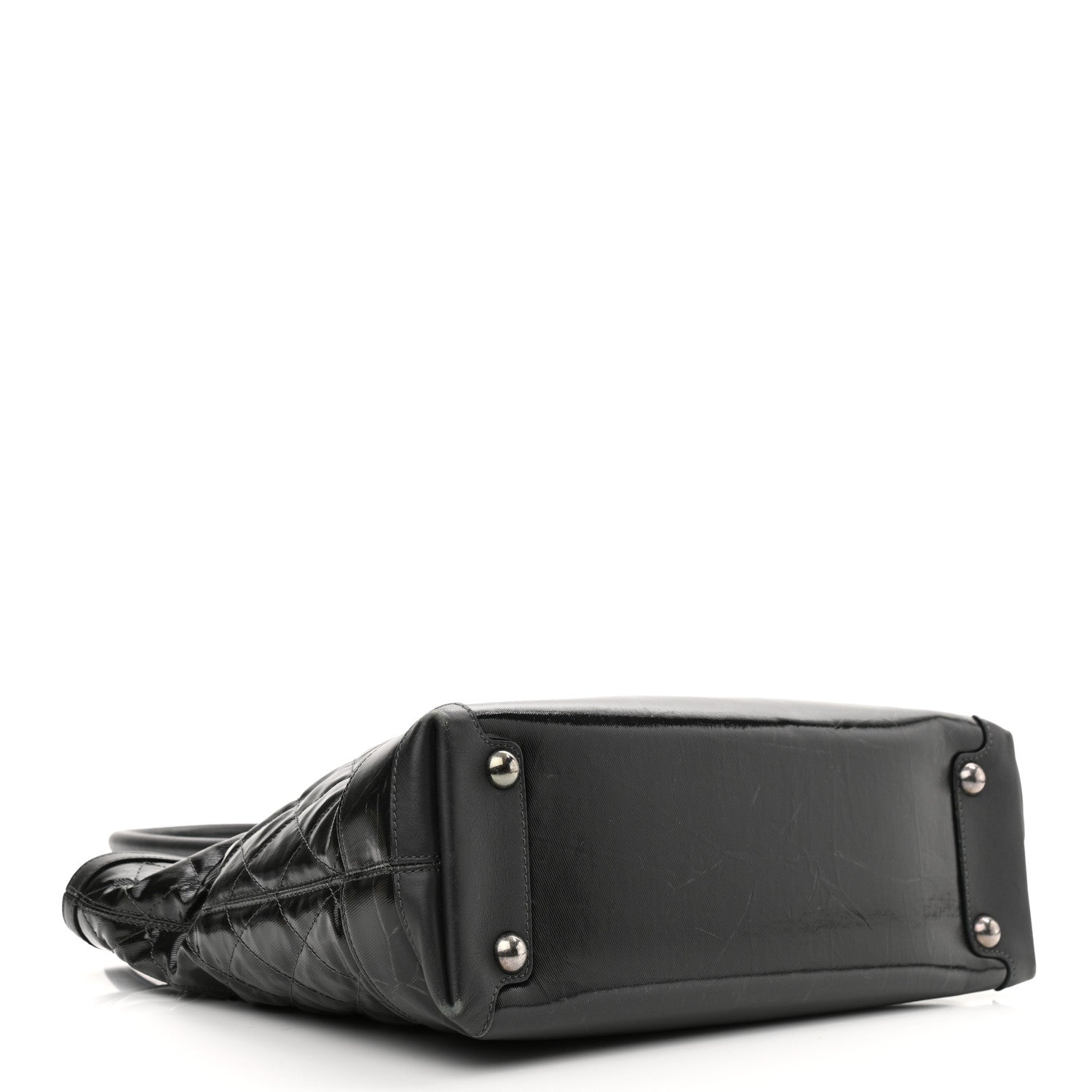 Chanel Calfskin Coated Canvas Quilted Tote Black 3 of 14