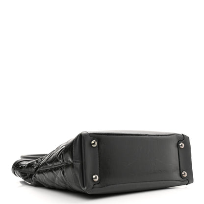Chanel Calfskin Coated Canvas Quilted Tote Black 3 of 14