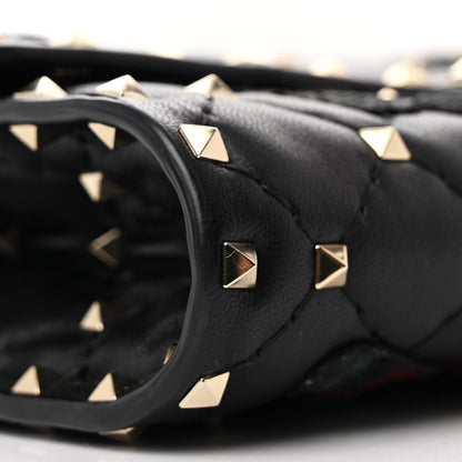 Valentino Garavani Nappa Butterfly Embroidered Rockstud Spike Wallet on Chain Black 8 of 10
