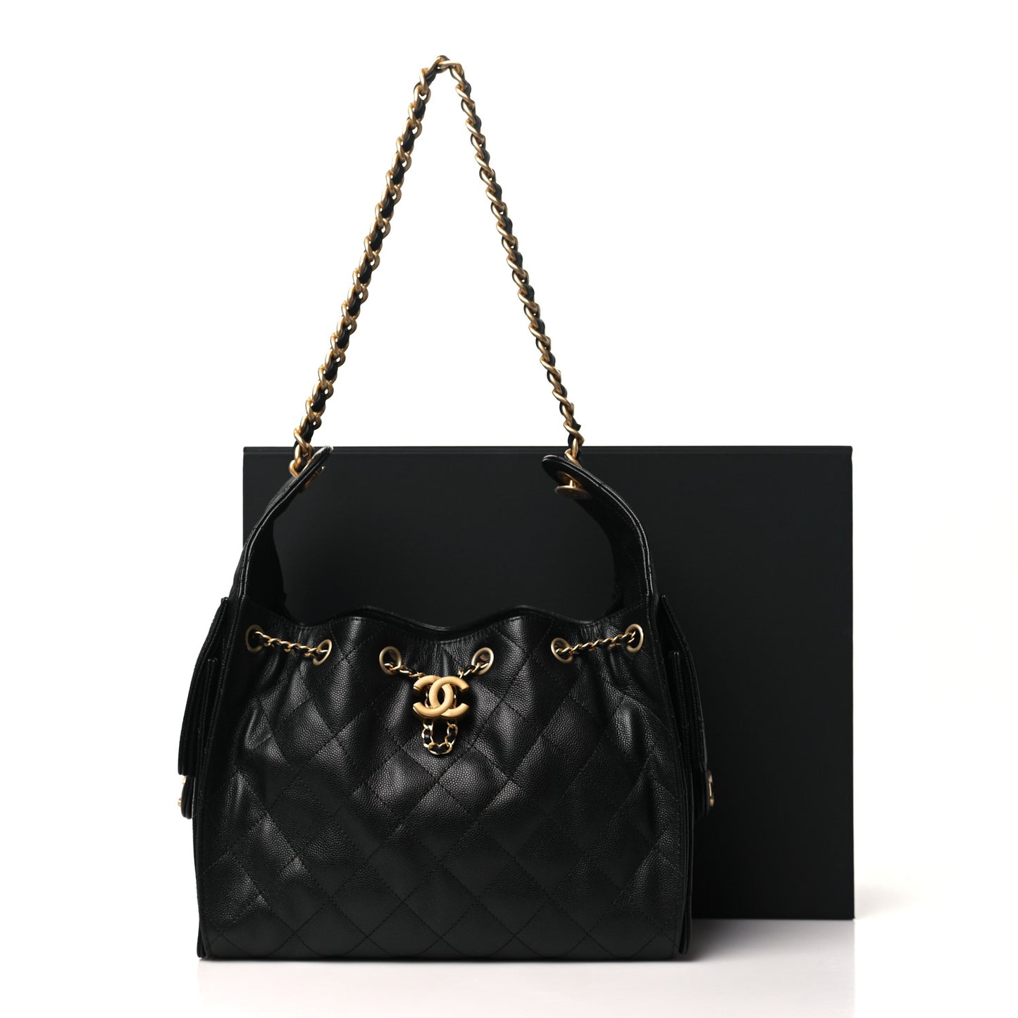 Caviar Quilted Small Chanel 25 Handbag Black