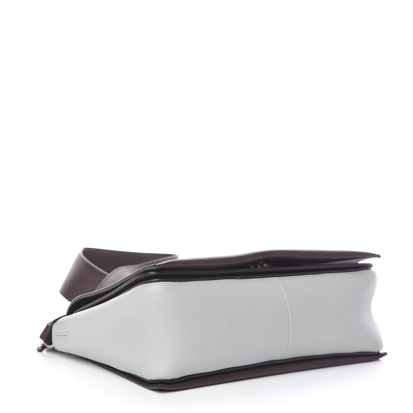 Shiny Smooth Calfskin Medium Frame Shoulder Bag Burgundy Pearl Blue