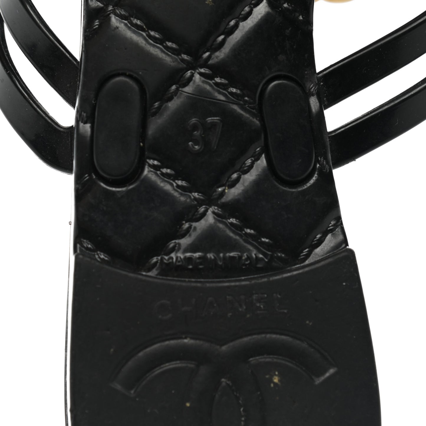 Jelly Camellia Thong Sandals 37 Black Ivory