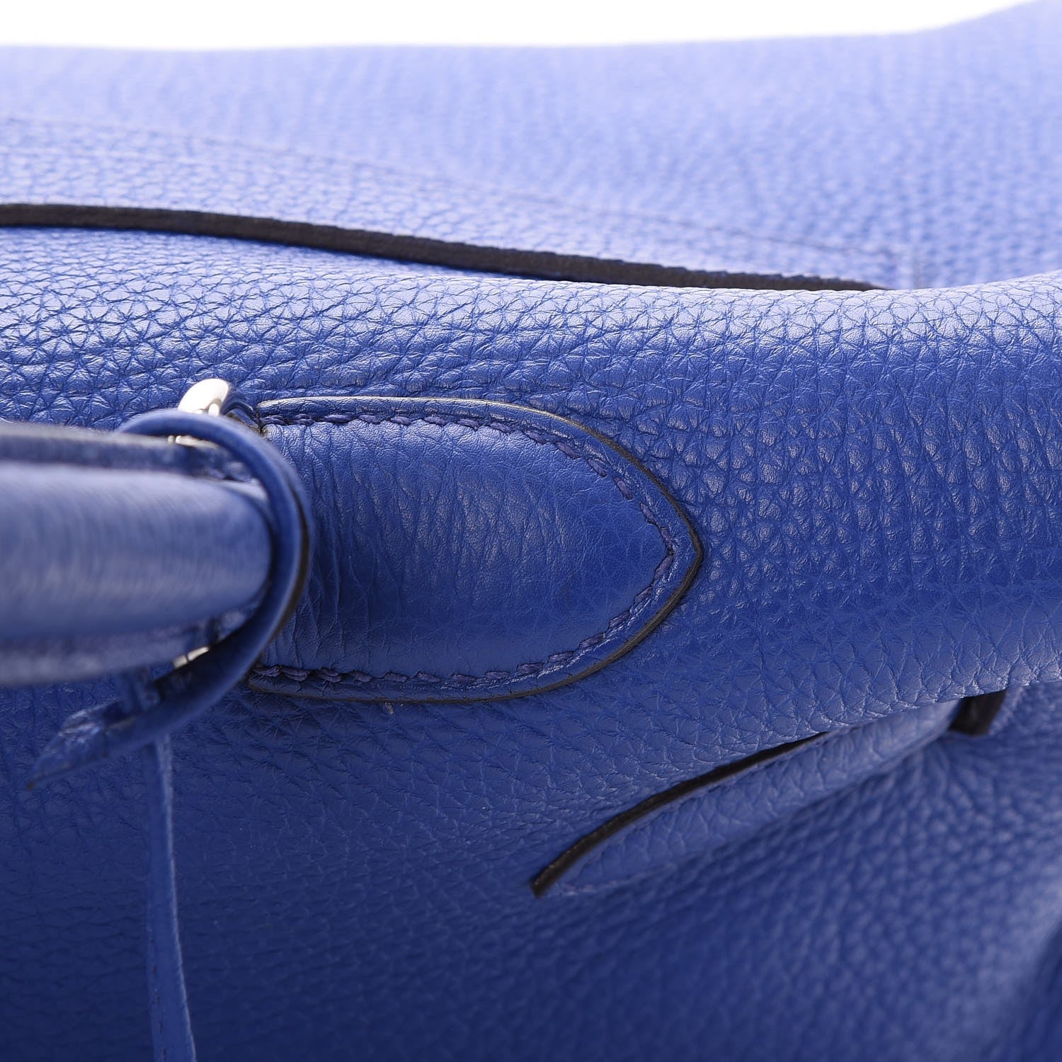 Hermes Taurillon Clemence Shoulder Kelly 40 Bleu Electrique 30 of 32