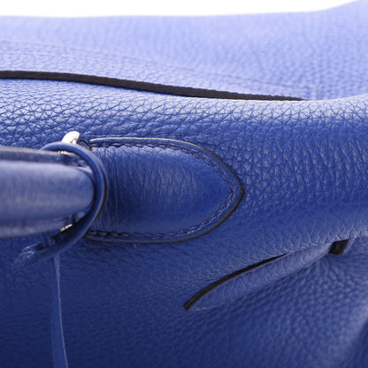 Hermes Taurillon Clemence Shoulder Kelly 40 Bleu Electrique 30 of 32
