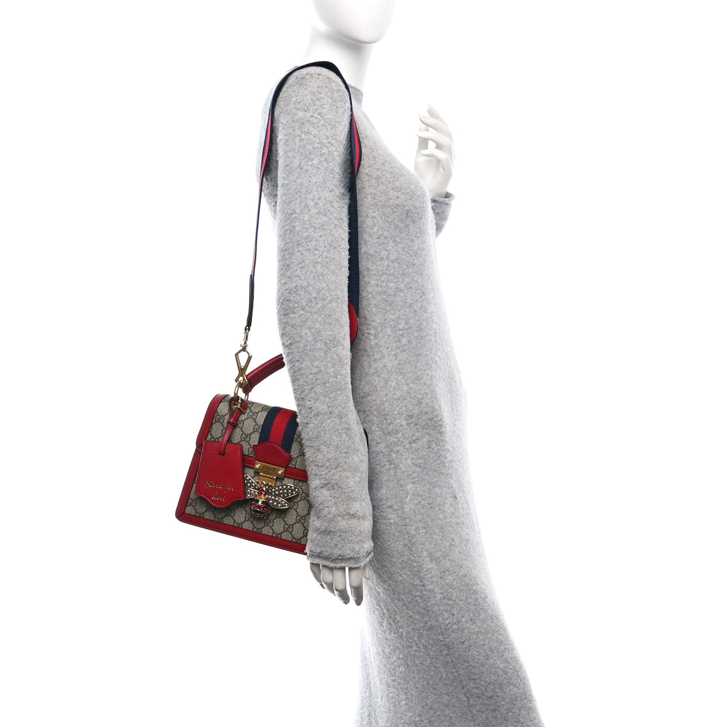 GG Supreme Monogram Small Queen Margaret Top Handle Bag Red