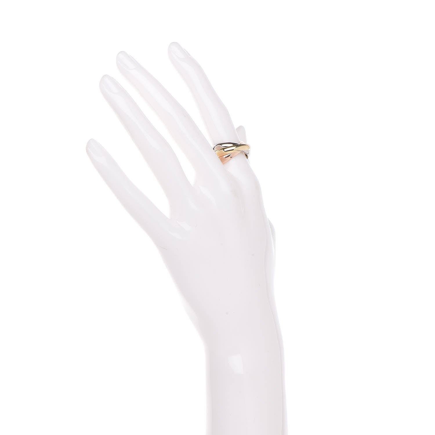 Cartier 18K Pink Yellow White Gold Classic Trinity Ring 52 6 2 of 5