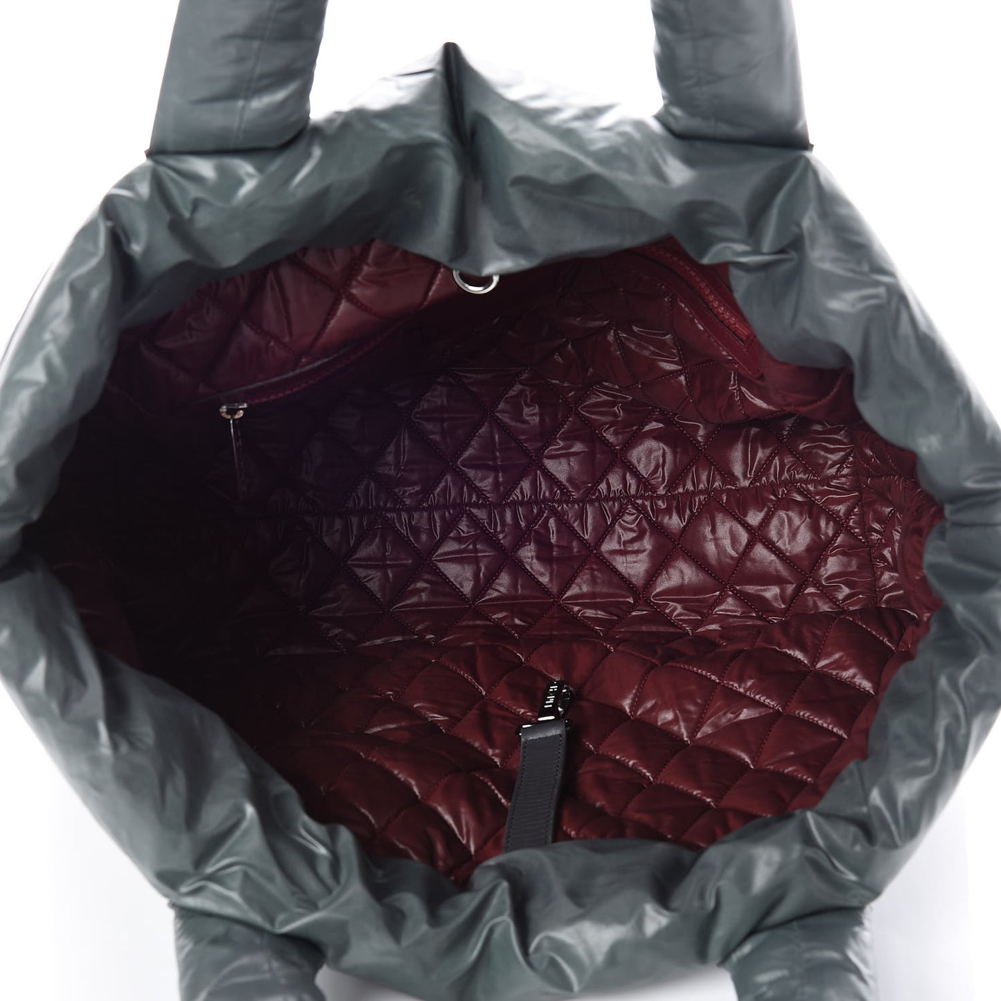 Nylon Quilted Medium Coco Cocoon Reversible Tote Grey