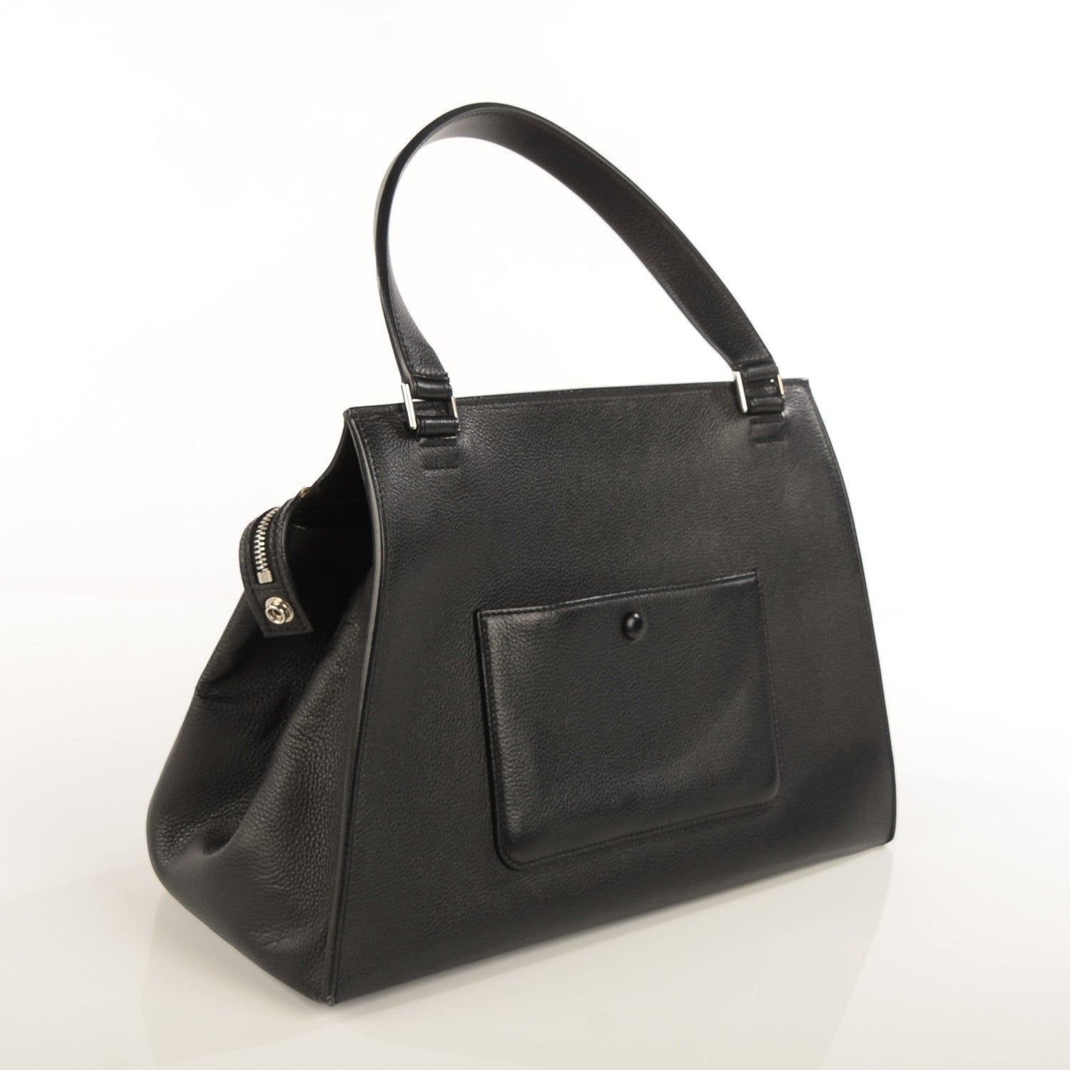 Celine Calfskin Medium Edge Shoulder Bag Black 3 of 10