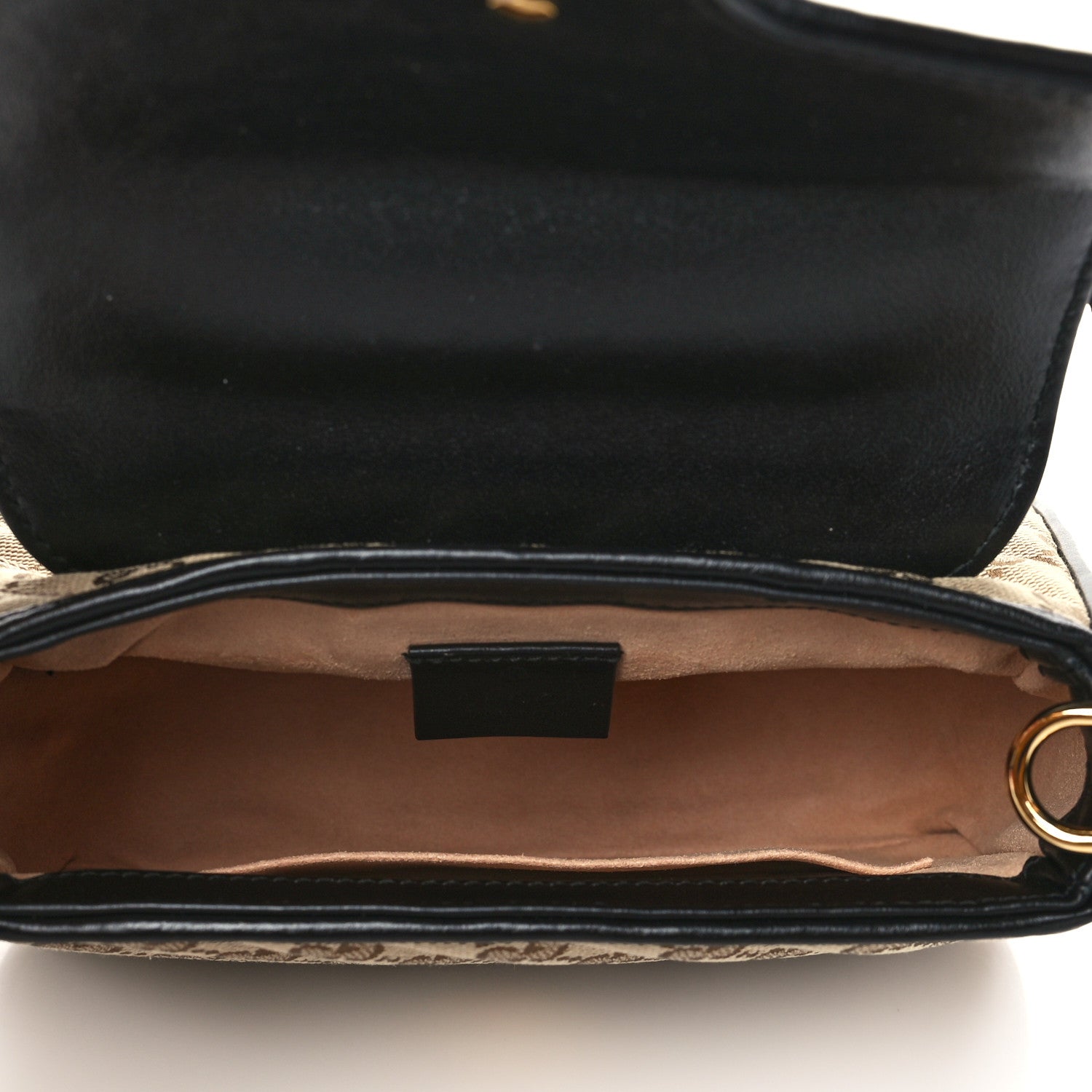 Gucci Monogram Azalea Calfskin Matelasse Diagonal Mini GG Marmont Top Handle Shoulder Bag Beige Ebony Black 4 of 6