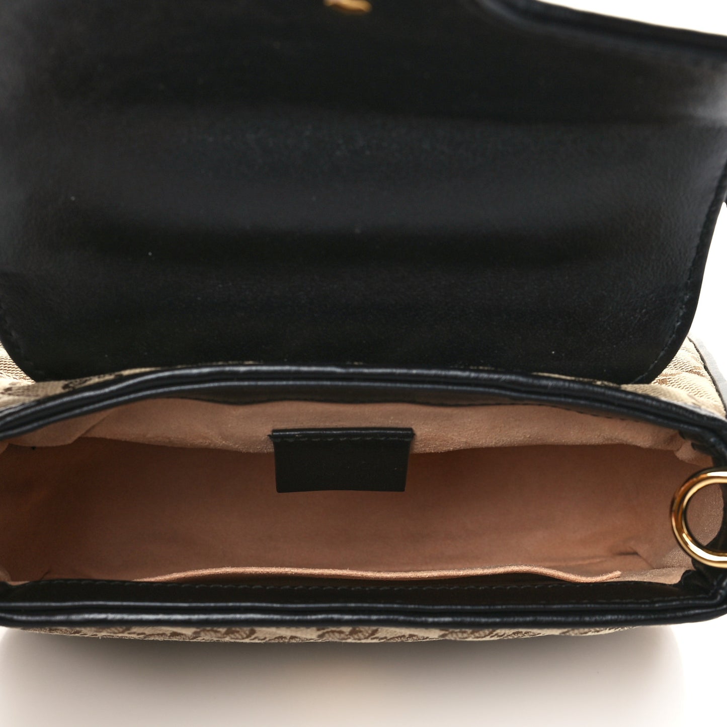 Monogram Azalea Calfskin Matelasse Diagonal Mini GG Marmont Top Handle Shoulder Bag Beige Ebony Black