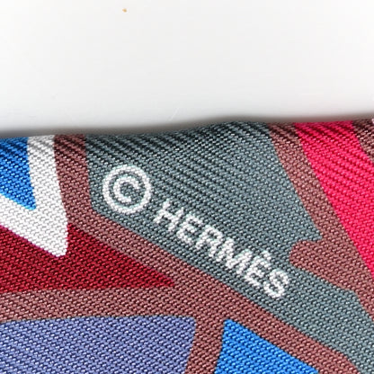 Hermes Silk Graff Graffiti Twilly Rouge Piment White Cobalt 4 of 4