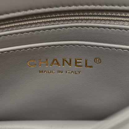 Chanel Lambskin Quilted Mini Rectangular Pearl Crush Flap Grey 6 of 9