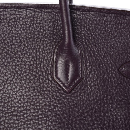 Hermes Taurillon Clemence Birkin 35 Raisin 28 of 36