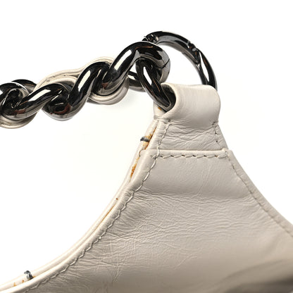 Chanel Aged Calfskin Double Contrast Stitch Hobo Bag Ivory 11 of 13