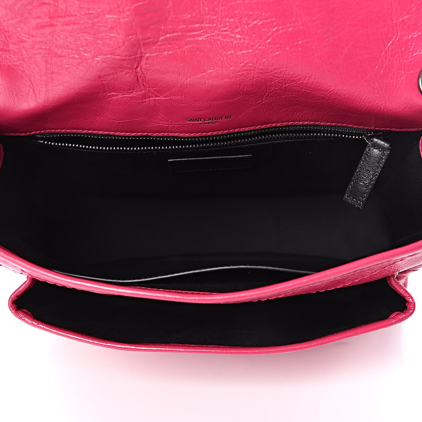 Crinkled Calfskin Matelasse Monogram Medium Niki Chain Satchel Freesia