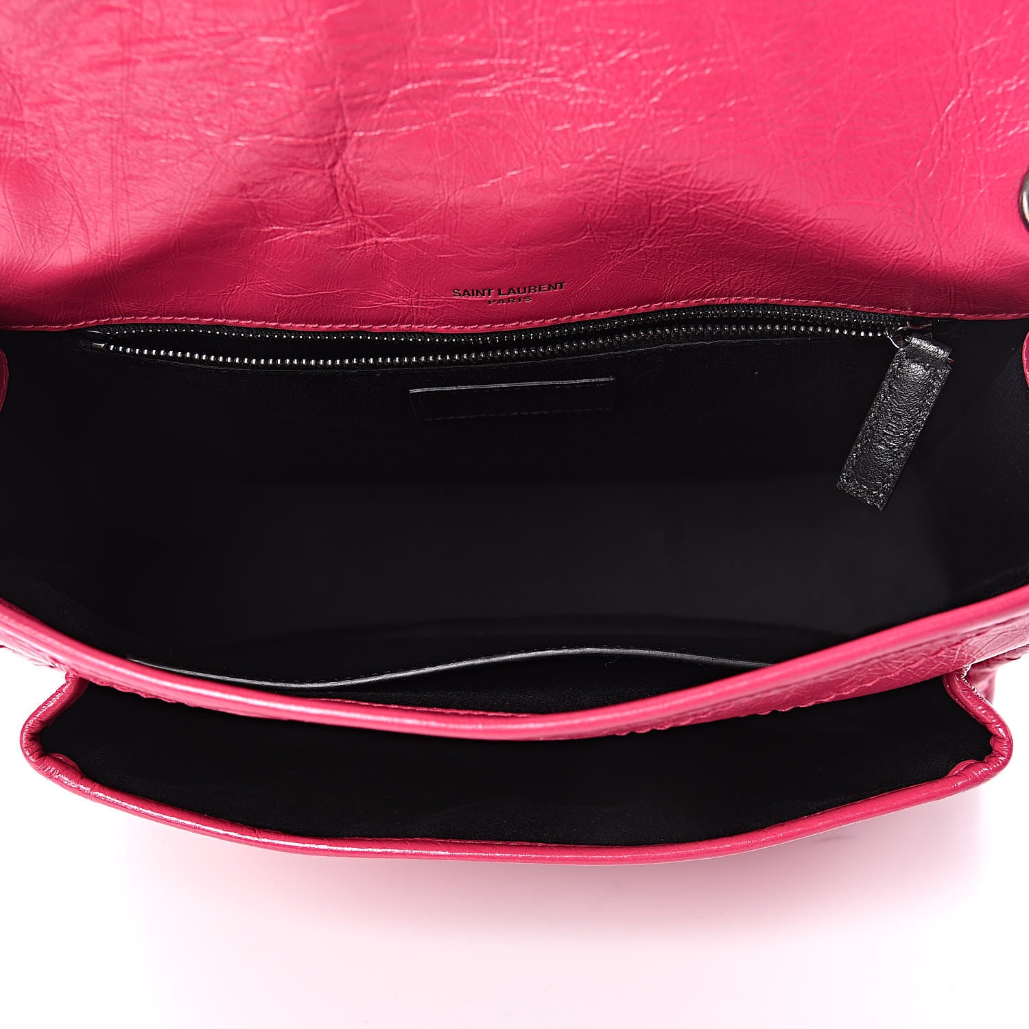 Saint Laurent Crinkled Calfskin Matelasse Monogram Medium Niki Chain Satchel Freesia 7 of 11