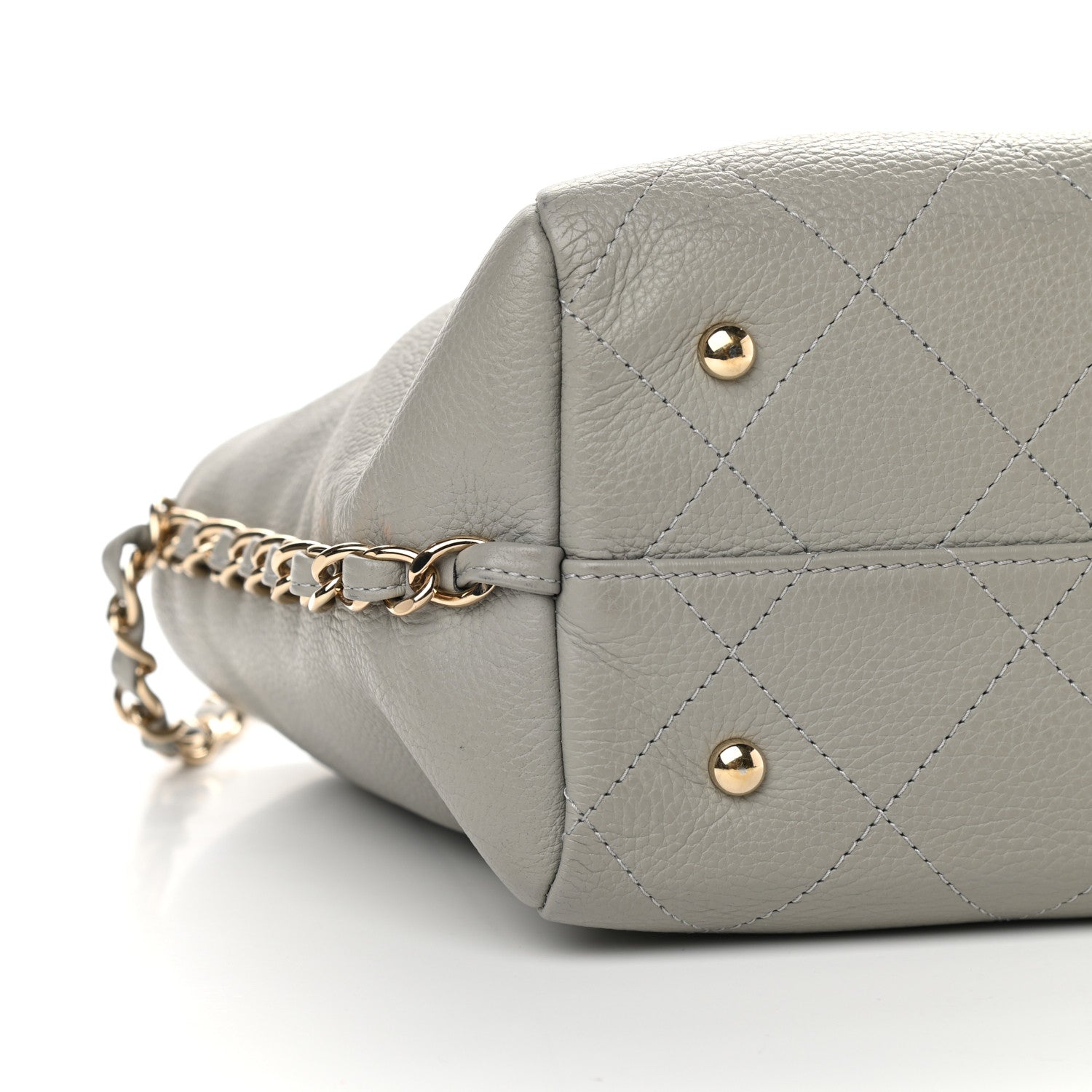 Chanel Bullskin Stitched Small Shopping Bag Grey 7 of 8