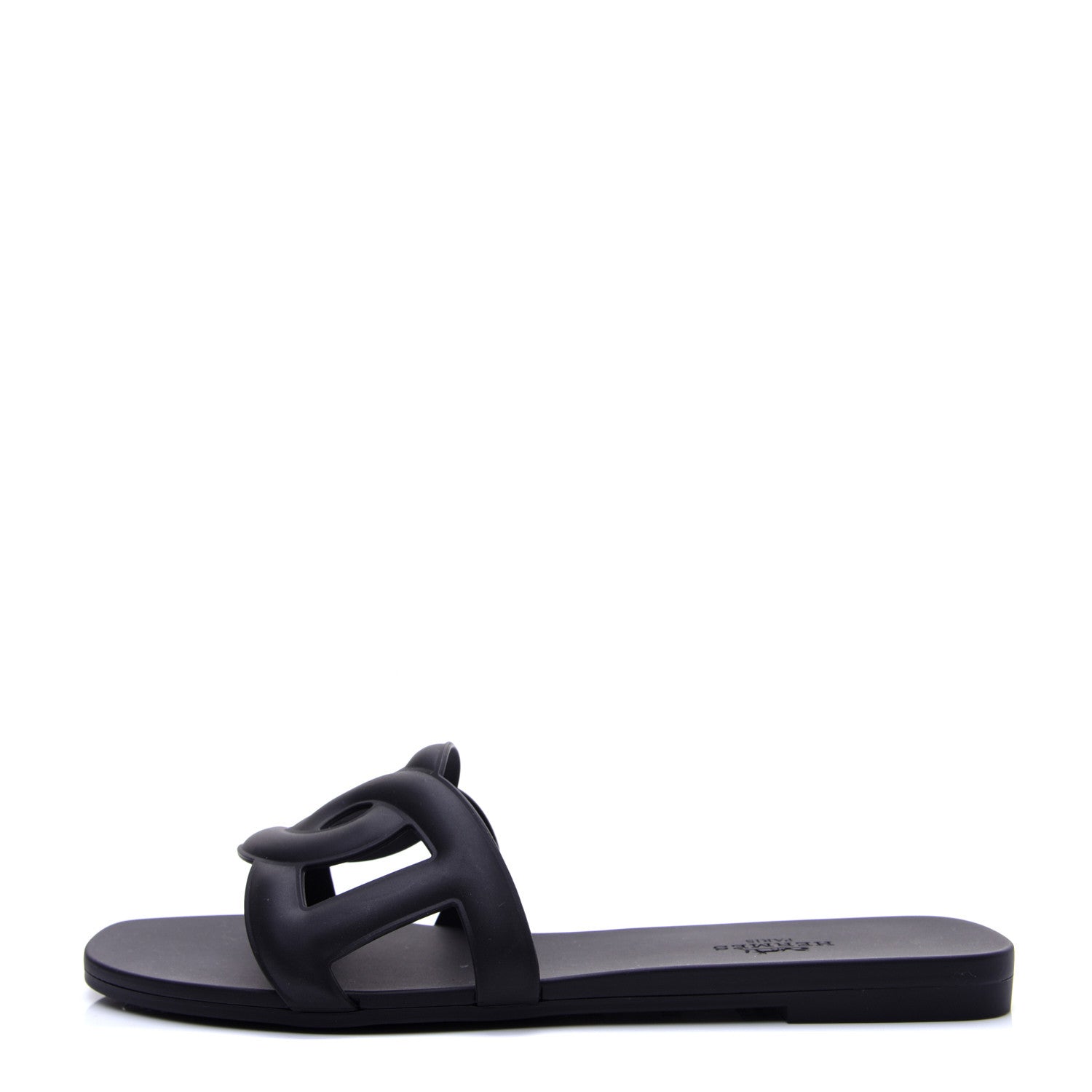 Hermes Rubber Aloha Sandals 36 Black 1 of 10