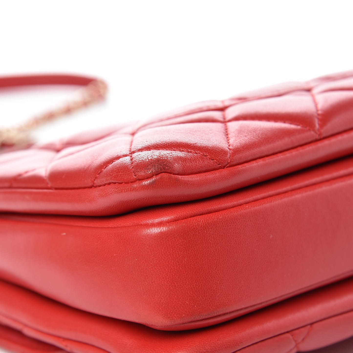 Lambskin Quilted Small Trendy CC Dual Handle Bag Red