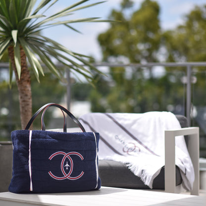 Chanel Reversible Airlines Tote Silver Navy 5 of 18