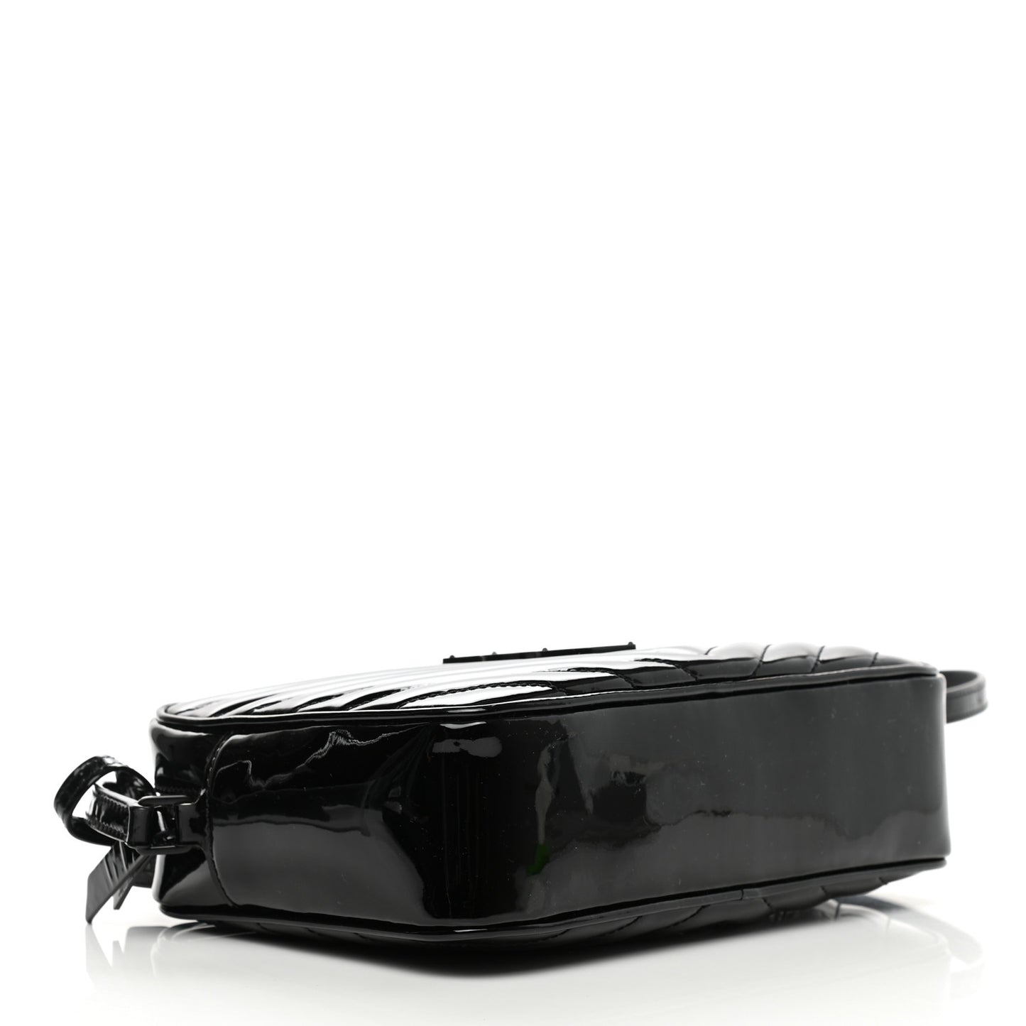 Patent Calfskin Matelasse Monogram Lou Camera Bag Black