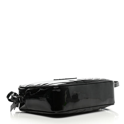 Saint Laurent Patent Calfskin Matelasse Monogram Lou Camera Bag Black 4 of 11