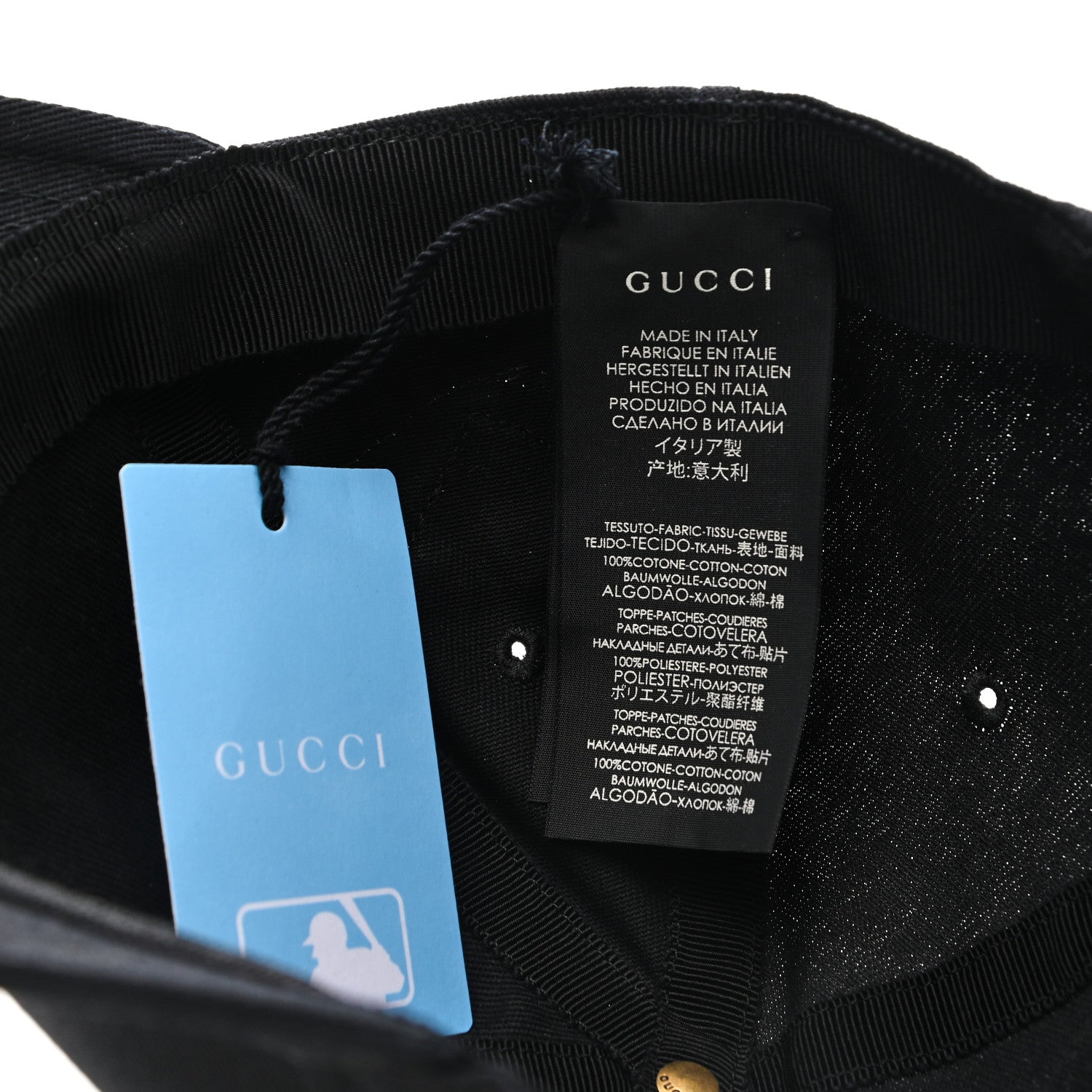 Gucci X MLB Cotton NY Yankees Baseball Hat 57-61 Black 9 of 11