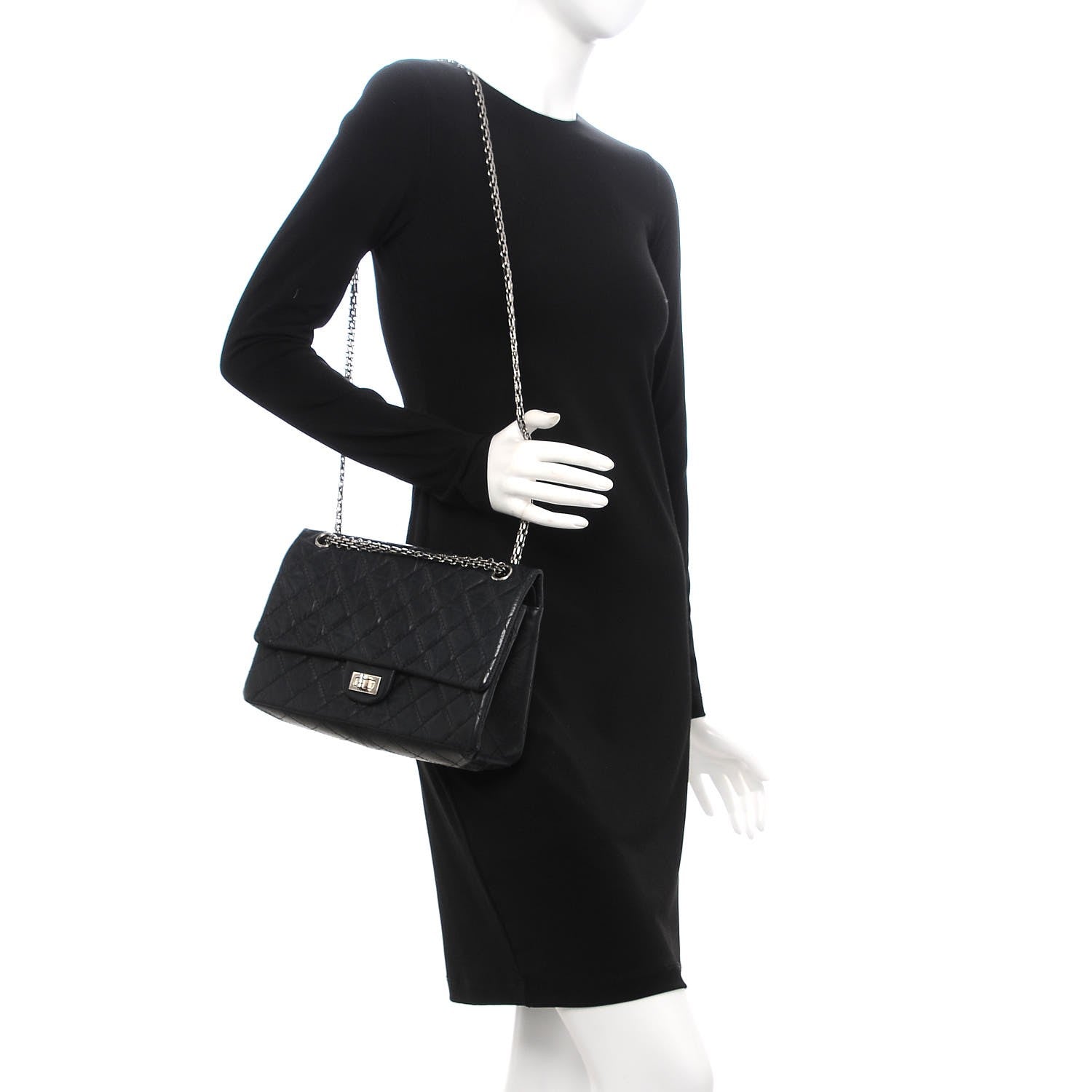 Chanel Aged Calfskin Quilted 2.55 Reissue 226 Flap Black 2 of 11