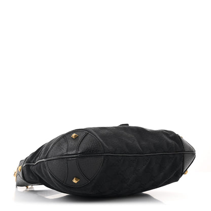 Gucci Monogram Piston Lock Jackie O Hobo Black 4 of 11