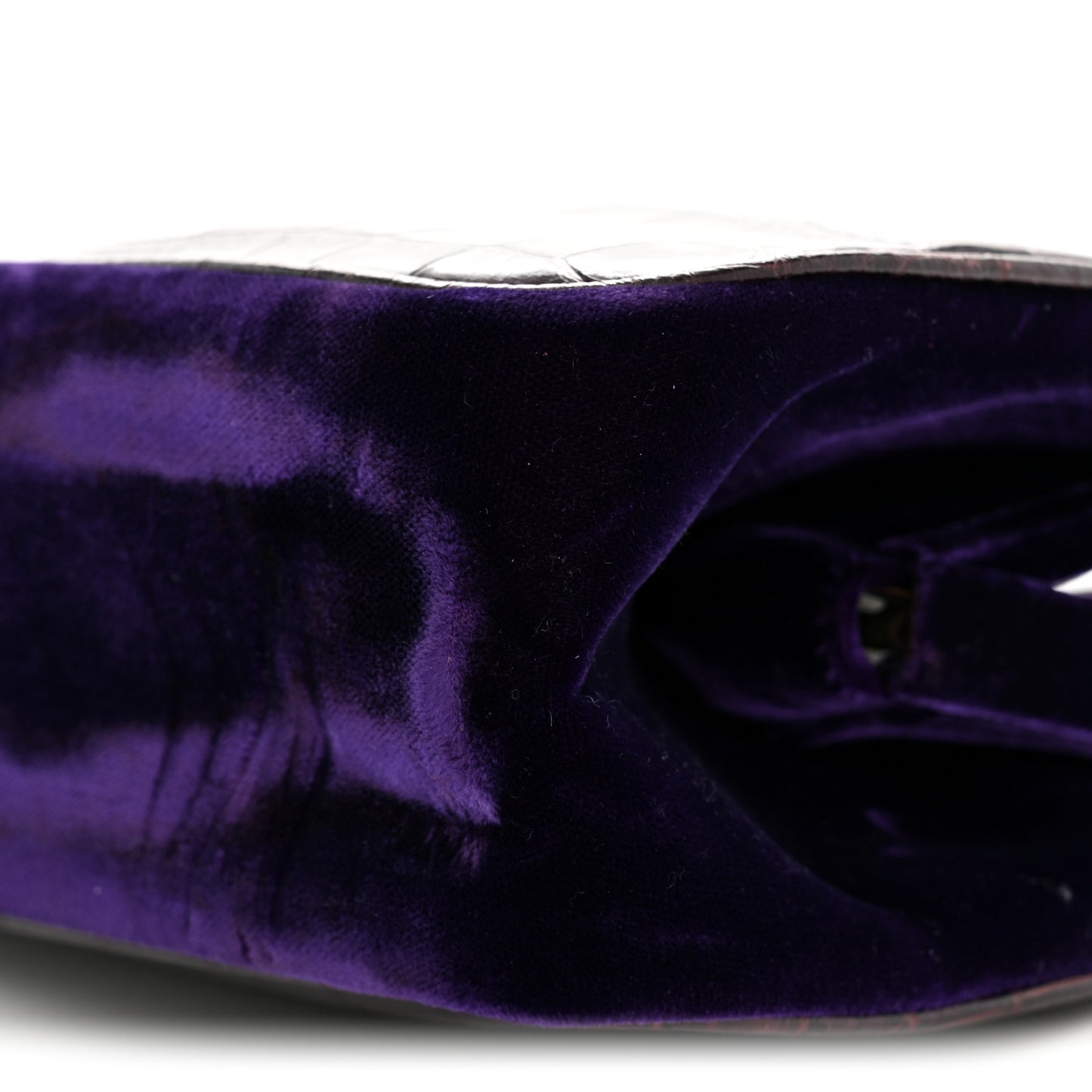Crocodile Velvet Frame Bag Purple