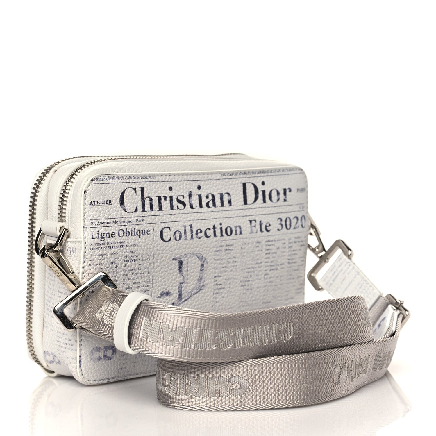 Christian Dior X DANIEL ARSHAM Grained Calfskin Newspaper Messenger White 5 of 23