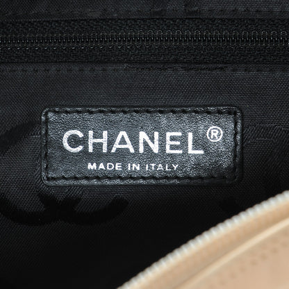 Chanel Calfskin Quilted Cambon Pochette Beige Black 7 of 8