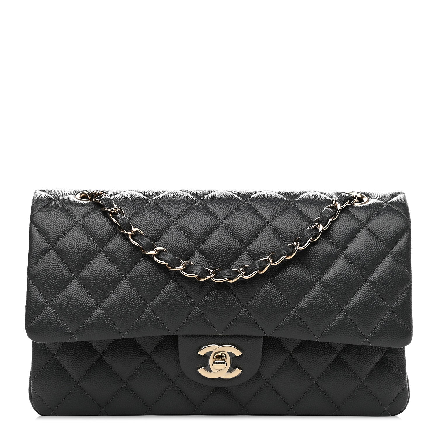 Chanel Caviar Quilted Medium Double Flap Dark Grey 1 of 8