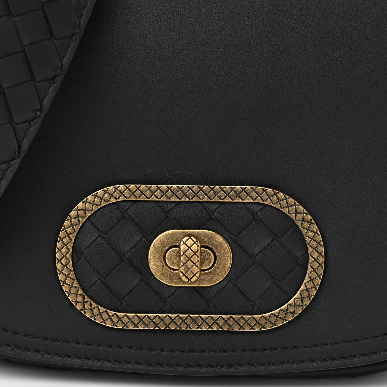 Bottega Veneta Nappa Intrecciato BV Luna Shoulder Bag Black 7 of 9