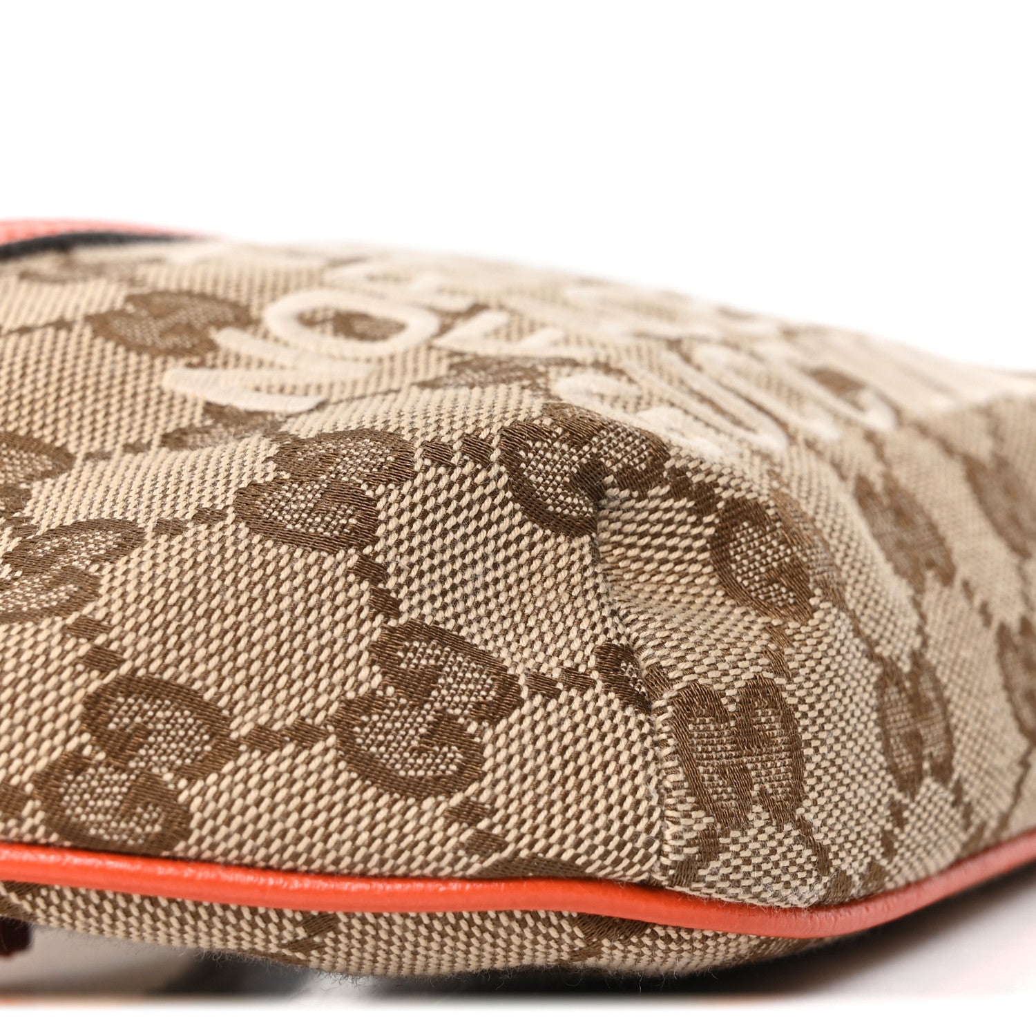 Gucci X THE NORTH FACE Monogram Textured Dollar Calfskin Embroidered Belt Bag Beige Ebony Mystic White Deep Orange 9 of 10