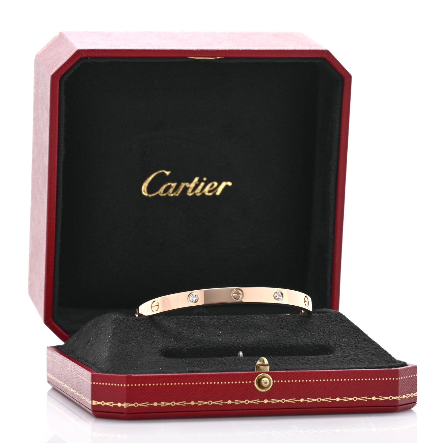 18K Pink Gold 4 Diamond LOVE Bracelet 19