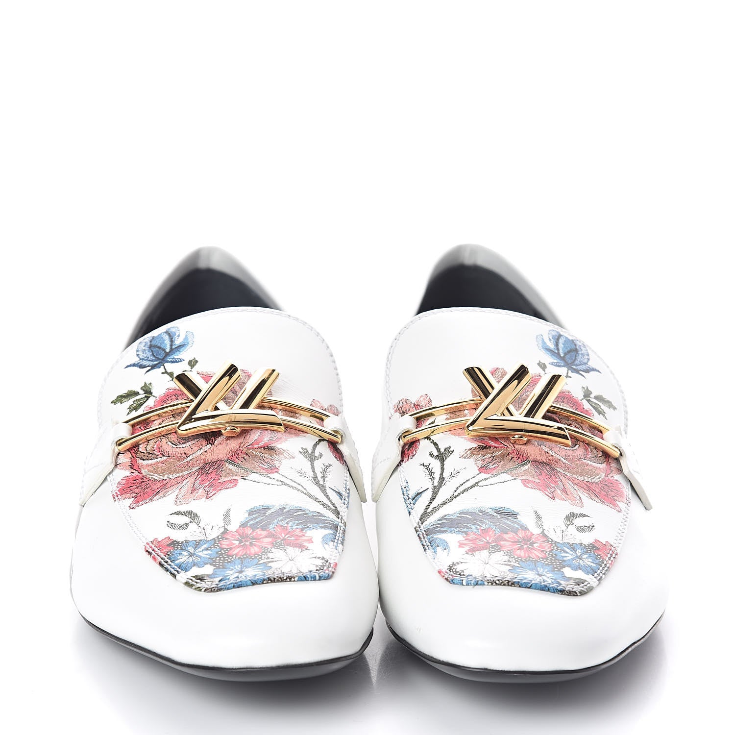 Louis Vuitton Calfskin Upper Case Flat Flowers Loafer 38 White Multicolor 2 of 7