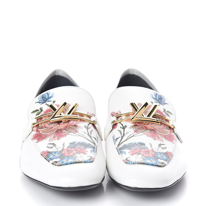 Louis Vuitton Calfskin Upper Case Flat Flowers Loafer 38 White Multicolor 2 of 7